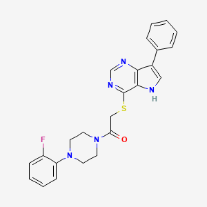 molecular formula C24H22FN5OS B2925583 2-(1,3-benzodioxol-5-yl)-7-(2-methoxyphenyl)imidazo[1,2-a]pyrazin-8(7H)-one CAS No. 1189652-78-5