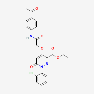 molecular formula C23H20ClN3O6 B2925587 Ethyl 4-(2-((4-acetylphenyl)amino)-2-oxoethoxy)-1-(2-chlorophenyl)-6-oxo-1,6-dihydropyridazine-3-carboxylate CAS No. 899992-95-1