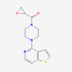 molecular formula C14H15N3O2S B2925588 Oxiran-2-yl-(4-thieno[3,2-c]pyridin-4-ylpiperazin-1-yl)methanone CAS No. 2411299-09-5