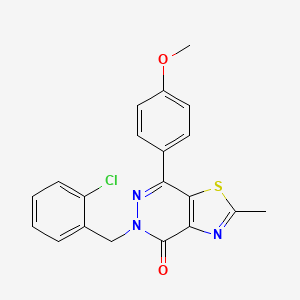 molecular formula C20H16ClN3O2S B2925590 5-(2-氯苄基)-7-(4-甲氧基苯基)-2-甲基噻唑并[4,5-d]哒嗪-4(5H)-酮 CAS No. 941897-82-1