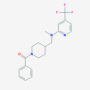molecular formula C20H22F3N3O B2925597 [4-[[Methyl-[4-(trifluoromethyl)pyridin-2-yl]amino]methyl]piperidin-1-yl]-phenylmethanone CAS No. 2415492-23-6