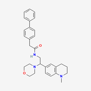 molecular formula C30H35N3O2 B2925600 2-联苯-4-基-N-[2-(1-甲基-1,2,3,4-四氢喹啉-6-基)-2-吗啉-4-基乙基]乙酰胺 CAS No. 921895-97-8