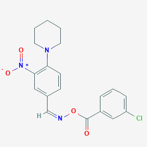 N-[(3-chlorobenzoyl)oxy]-N-[(Z)-(3-nitro-4-piperidinophenyl)methylidene]amine