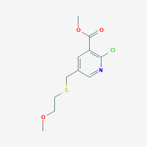 molecular formula C11H14ClNO3S B2925607 Methyl 2-chloro-5-{[(2-methoxyethyl)sulfanyl]methyl}pyridine-3-carboxylate CAS No. 2094476-87-4