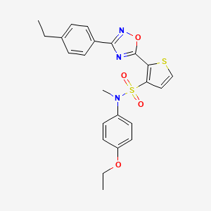 molecular formula C23H23N3O4S2 B2925608 N-(4-ethoxyphenyl)-2-[3-(4-ethylphenyl)-1,2,4-oxadiazol-5-yl]-N-methylthiophene-3-sulfonamide CAS No. 1206991-21-0