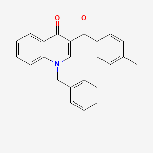 molecular formula C25H21NO2 B2925618 3-(4-甲基苯甲酰)-1-[(3-甲基苯基)甲基]-1,4-二氢喹啉-4-酮 CAS No. 866016-71-9