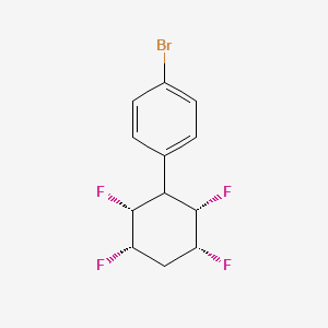 molecular formula C12H11BrF4 B2925623 苯，1-溴-4-[(2S,3R,5S,6R)-2,3,5,6-四氟环己基]-, 相对 CAS No. 1609663-46-8