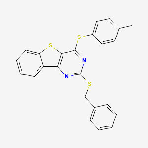 molecular formula C24H18N2S3 B2925628 2-(Benzylsulfanyl)-4-[(4-methylphenyl)sulfanyl][1]benzothieno[3,2-d]pyrimidine CAS No. 478029-98-0