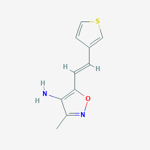 molecular formula C10H10N2OS B2925631 (E)-3-methyl-5-(2-(thiophen-3-yl)vinyl)isoxazol-4-amine CAS No. 1374409-03-6