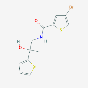 molecular formula C12H12BrNO2S2 B2925634 4-bromo-N-(2-hydroxy-2-(thiophen-2-yl)propyl)thiophene-2-carboxamide CAS No. 1795296-65-9