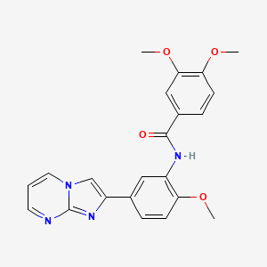 N-(5-{imidazo[1,2-a]pyrimidin-2-yl}-2-methoxyphenyl)-3,4-dimethoxybenzamide