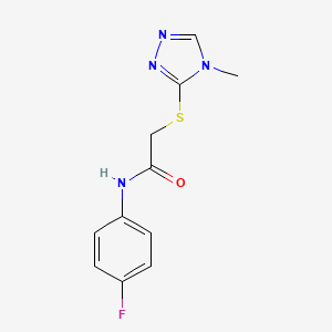 molecular formula C11H11FN4OS B2925638 N-(4-氟苯基)-2-[(4-甲基-4H-1,2,4-三唑-3-基)硫代]乙酰胺 CAS No. 212074-82-3