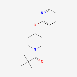 molecular formula C15H22N2O2 B2925647 2,2-Dimethyl-1-(4-(pyridin-2-yloxy)piperidin-1-yl)propan-1-one CAS No. 1428363-81-8