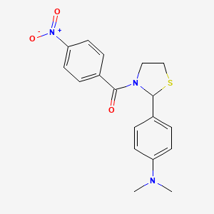 (2-(4-(Dimethylamino)phenyl)thiazolidin-3-yl)(4-nitrophenyl)methanone