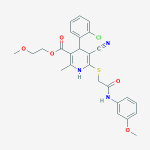 2-Methoxyethyl 4-(2-chlorophenyl)-5-cyano-6-((2-((3-methoxyphenyl)amino)-2-oxoethyl)thio)-2-methyl-1,4-dihydropyridine-3-carboxylate