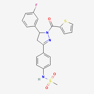 N-[4-[3-(3-fluorophenyl)-2-(thiophene-2-carbonyl)-3,4-dihydropyrazol-5-yl]phenyl]methanesulfonamide