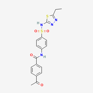 4-acetyl-N-(4-(N-(5-ethyl-1,3,4-thiadiazol-2-yl)sulfamoyl)phenyl)benzamide