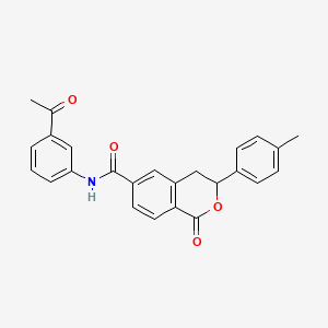 molecular formula C25H21NO4 B2925684 N-(3-acetylphenyl)-3-(4-methylphenyl)-1-oxo-3,4-dihydro-1H-isochromene-6-carboxamide CAS No. 951895-78-6