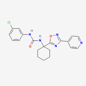 molecular formula C20H20ClN5O2 B2925686 1-(3-Chlorophenyl)-3-{1-[3-(pyridin-4-yl)-1,2,4-oxadiazol-5-yl]cyclohexyl}urea CAS No. 1396856-26-0