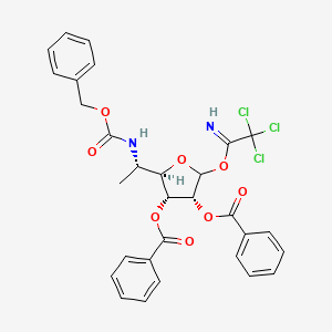 (2R,3R,4R)-2-((S)-1-(((Benzyloxy)carbonyl)amino)ethyl)-5-(2,2,2-trichloro-1-iminoethoxy)tetrahydrofuran-3,4-diyl dibenzoate