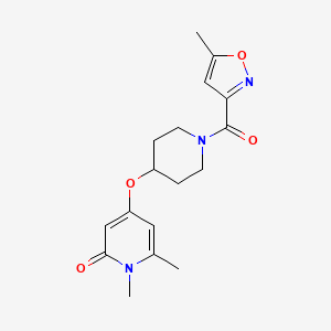 molecular formula C17H21N3O4 B2925689 1,6-dimethyl-4-((1-(5-methylisoxazole-3-carbonyl)piperidin-4-yl)oxy)pyridin-2(1H)-one CAS No. 2309552-26-7