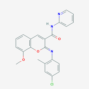 molecular formula C23H18ClN3O3 B2925698 (2Z)-2-[(4-chloro-2-methylphenyl)imino]-8-methoxy-N-(pyridin-2-yl)-2H-chromene-3-carboxamide CAS No. 1327185-77-2