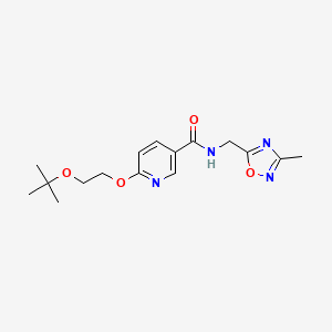 molecular formula C16H22N4O4 B2925705 6-(2-(叔丁氧基)乙氧基)-N-((3-甲基-1,2,4-恶二唑-5-基)甲基)烟酰胺 CAS No. 2034500-04-2