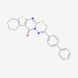 molecular formula C24H19N3OS2 B292571 6-(4-Phenylphenyl)-4,17-dithia-2,7,8-triazatetracyclo[8.7.0.03,8.011,16]heptadeca-1(10),2,6,11(16)-tetraen-9-one 