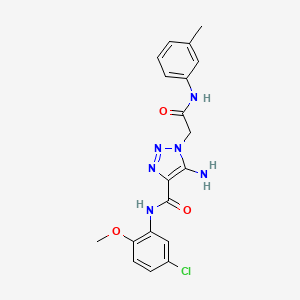 molecular formula C19H19ClN6O3 B2925712 5-氨基-N-(5-氯-2-甲氧基苯基)-1-{2-[(3-甲基苯基)氨基]-2-氧代乙基}-1H-1,2,3-三唑-4-甲酰胺 CAS No. 866014-12-2