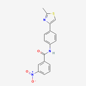 molecular formula C17H13N3O3S B2925718 N-[4-(2-methyl-1,3-thiazol-4-yl)phenyl]-3-nitrobenzamide CAS No. 393837-70-2