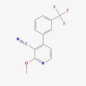 molecular formula C14H9F3N2O B2925723 2-Methoxy-4-[3-(trifluoromethyl)phenyl]pyridine-3-carbonitrile CAS No. 478245-73-7