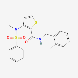 molecular formula C21H22N2O3S2 B2925725 3-(N-ethylphenylsulfonamido)-N-(2-methylbenzyl)thiophene-2-carboxamide CAS No. 1251550-12-5