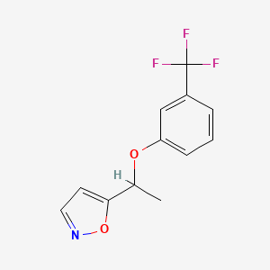 molecular formula C12H10F3NO2 B2925729 5-{1-[3-(三氟甲基)苯氧基]乙基}异噁唑 CAS No. 338976-13-9