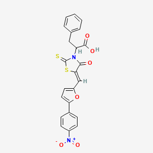 (Z)-2-(5-((5-(4-nitrophenyl)furan-2-yl)methylene)-4-oxo-2-thioxothiazolidin-3-yl)-3-phenylpropanoic acid