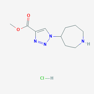 molecular formula C10H17ClN4O2 B2925737 methyl 1-(azepan-4-yl)-1H-1,2,3-triazole-4-carboxylate hydrochloride CAS No. 2138573-41-6