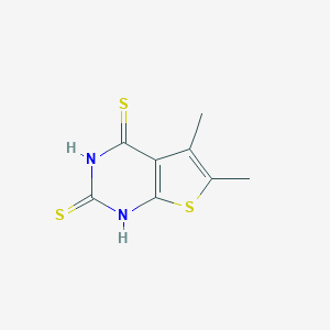 molecular formula C8H8N2S3 B292574 5,6-Dimethyl-2-sulfanylthieno[2,3-d]pyrimidin-4-yl hydrosulfide 