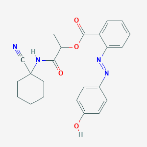 molecular formula C23H24N4O4 B2925744 [1-[(1-Cyanocyclohexyl)amino]-1-oxopropan-2-yl] 2-[(4-hydroxyphenyl)diazenyl]benzoate CAS No. 875459-56-6