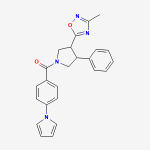 (4-(1H-pyrrol-1-yl)phenyl)(3-(3-methyl-1,2,4-oxadiazol-5-yl)-4-phenylpyrrolidin-1-yl)methanone