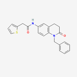 molecular formula C22H20N2O2S B2925748 N-(1-benzyl-2-oxo-1,2,3,4-tetrahydroquinolin-6-yl)-2-(thiophen-2-yl)acetamide CAS No. 946220-80-0