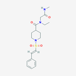 molecular formula C19H27N3O4S B2925751 N-ethyl-N-[2-(methylamino)-2-oxoethyl]-1-[(E)-2-phenylethenyl]sulfonylpiperidine-4-carboxamide CAS No. 1147843-54-6