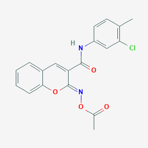 molecular formula C19H15ClN2O4 B2925757 (2Z)-2-[(acetyloxy)imino]-N-(3-chloro-4-methylphenyl)-2H-chromene-3-carboxamide CAS No. 931314-71-5