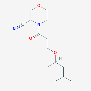 molecular formula C14H24N2O3 B2925768 4-[3-(4-Methylpentan-2-yloxy)propanoyl]morpholine-3-carbonitrile CAS No. 1436361-76-0