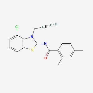molecular formula C19H15ClN2OS B2925769 (Z)-N-(4-chloro-3-(prop-2-yn-1-yl)benzo[d]thiazol-2(3H)-ylidene)-2,4-dimethylbenzamide CAS No. 1005729-21-4