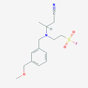 molecular formula C15H21FN2O3S B2925774 2-[1-Cyanopropan-2-yl-[[3-(methoxymethyl)phenyl]methyl]amino]ethanesulfonyl fluoride CAS No. 2418647-69-3