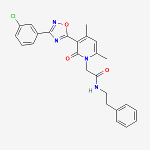 molecular formula C25H23ClN4O3 B2925776 2-(3-(3-(3-氯苯基)-1,2,4-恶二唑-5-基)-4,6-二甲基-2-氧代吡啶-1(2H)-基)-N-苯乙基乙酰胺 CAS No. 946213-40-7