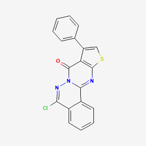 molecular formula C19H10ClN3OS B2925781 5-Chloro-9-phenyl-7-hydrophthalazino[2,1-a]thiopheno[2,3-d]pyrimidin-8-one CAS No. 315676-48-3