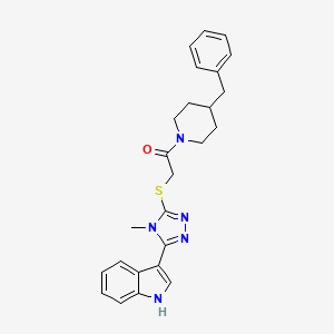 2-((5-(1H-indol-3-yl)-4-methyl-4H-1,2,4-triazol-3-yl)thio)-1-(4-benzylpiperidin-1-yl)ethanone