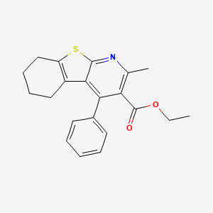 molecular formula C21H21NO2S B2925792 Ethyl 2-methyl-4-phenyl-5,6,7,8-tetrahydro[1]benzothieno[2,3-b]pyridine-3-carboxylate CAS No. 223423-36-7