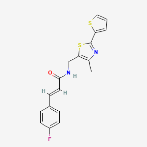 (E)-3-(4-fluorophenyl)-N-((4-methyl-2-(thiophen-2-yl)thiazol-5-yl)methyl)acrylamide