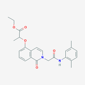 molecular formula C24H26N2O5 B2925809 2-[2-[2-(2,5-二甲基苯胺基)-2-氧代乙基]-1-氧代异喹啉-5-基]氧基丙酸乙酯 CAS No. 868224-41-3